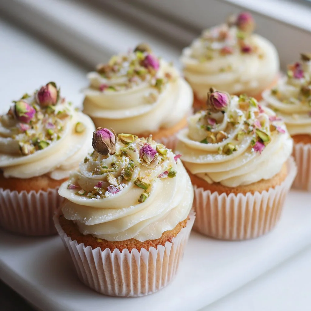 Rose and Pistachio Cupcakes
