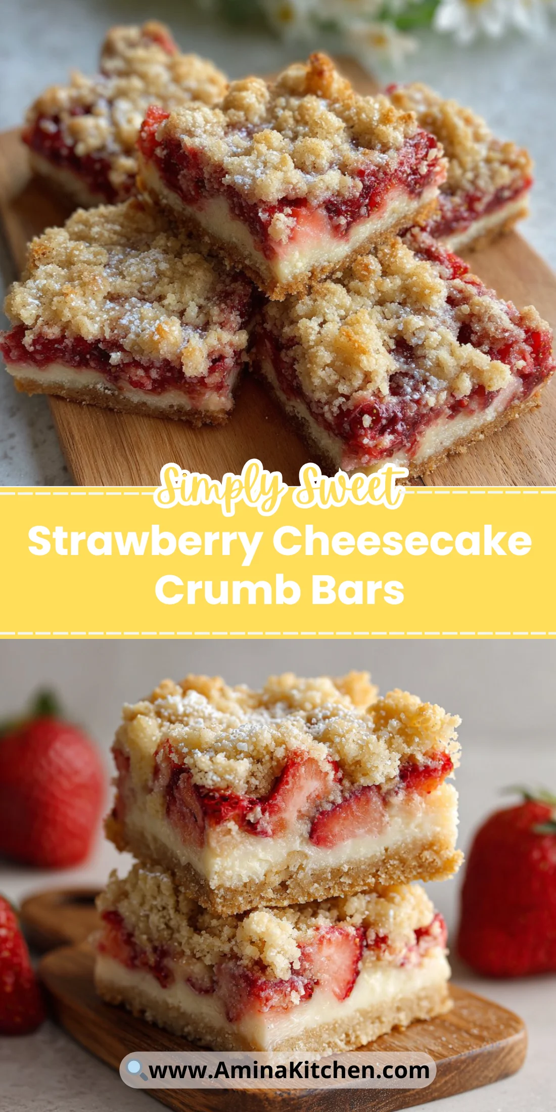 Strawberry Cheesecake Crumb Bars
