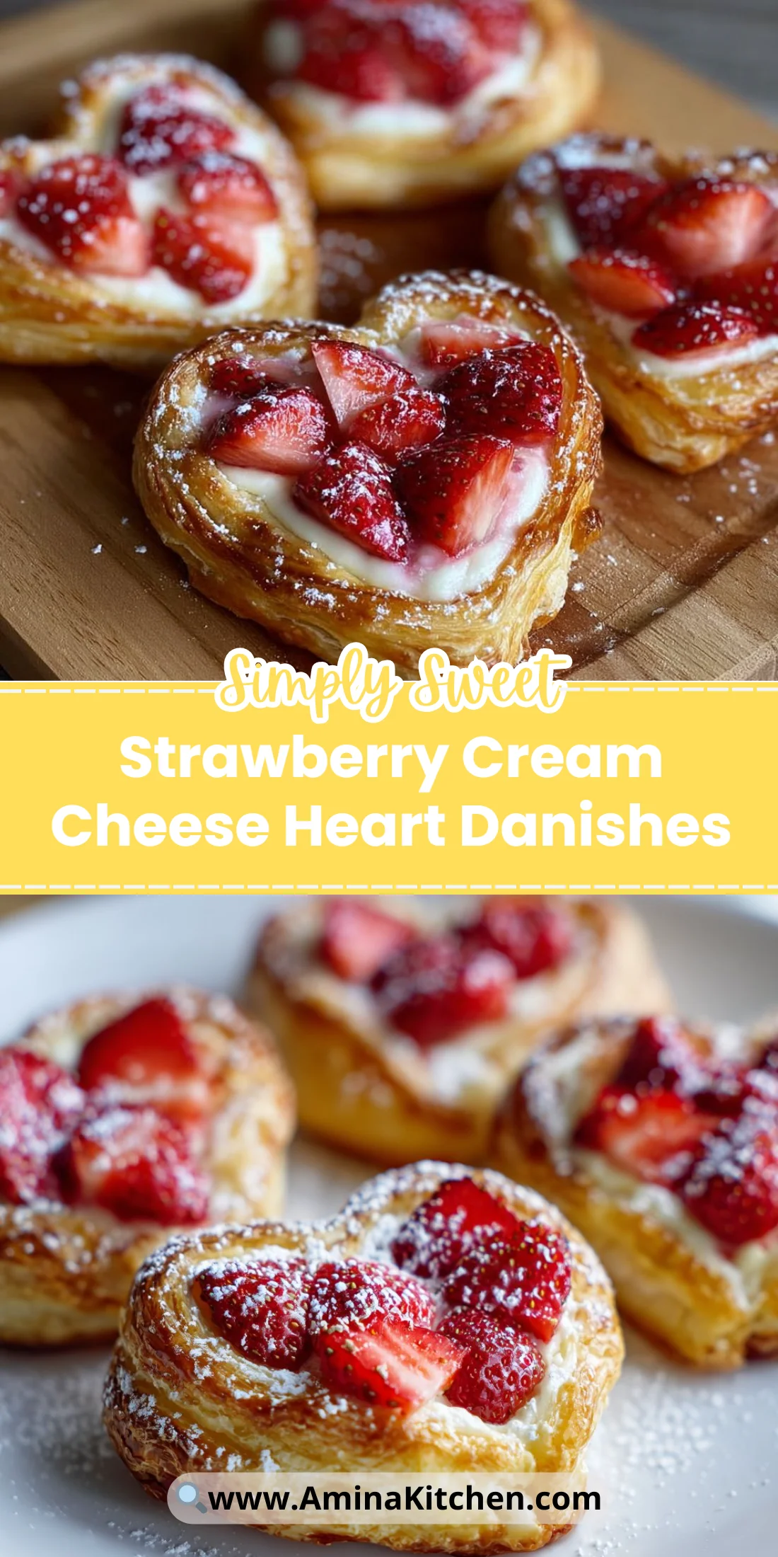 Strawberry Cream Cheese Heart Danishes