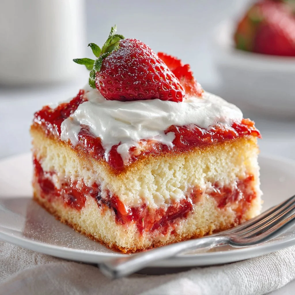 Strawberry Earthquake Cake