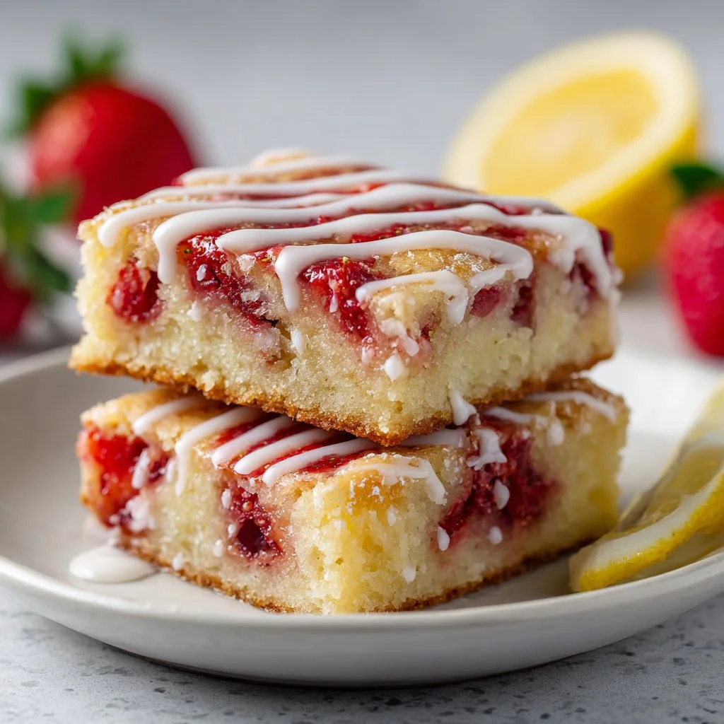 Strawberry Lemon Blondies