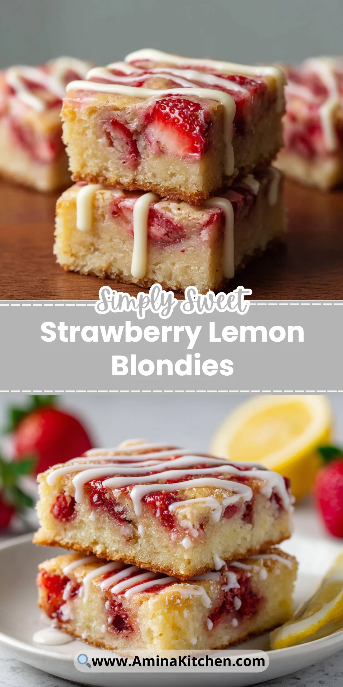 Strawberry Lemon Blondies