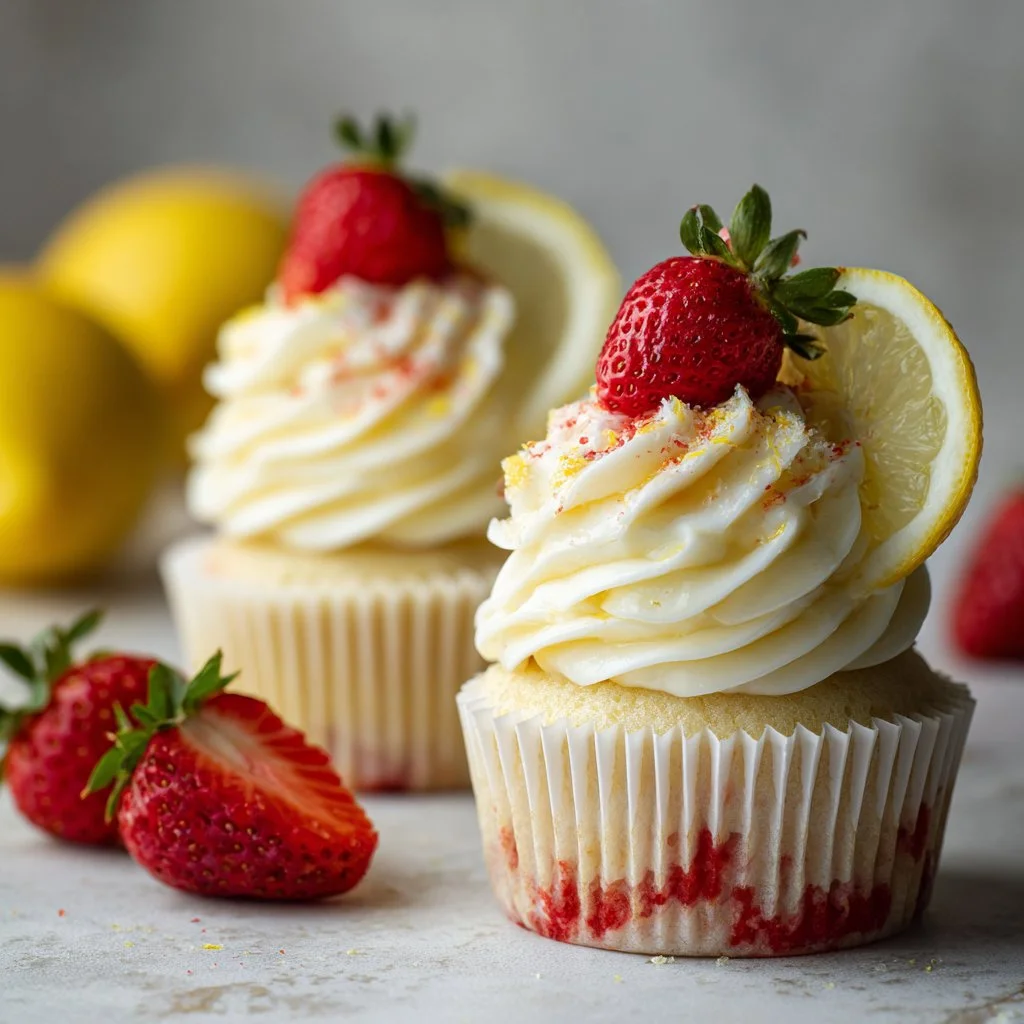 Strawberry Lemonade Cupcakes