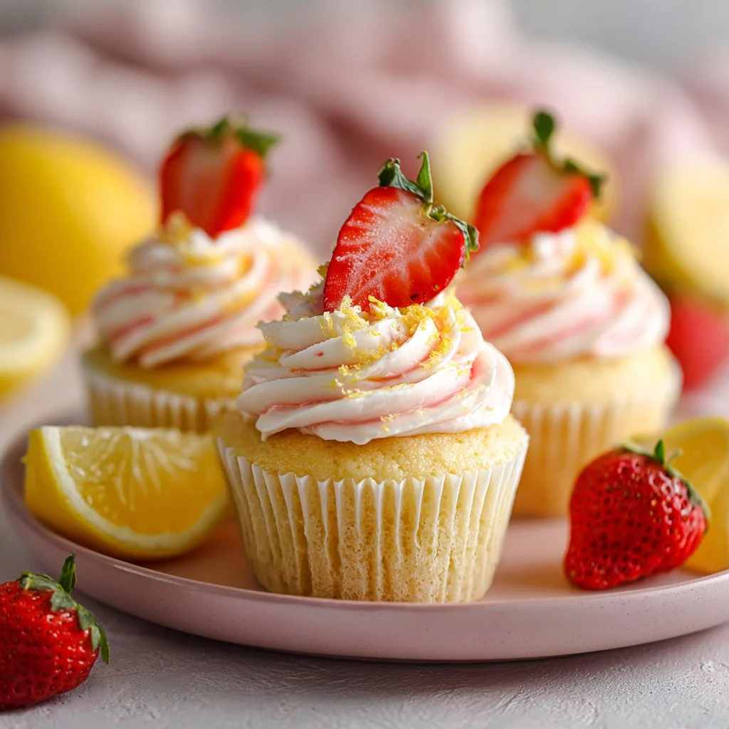 Strawberry Lemonade Cupcakes