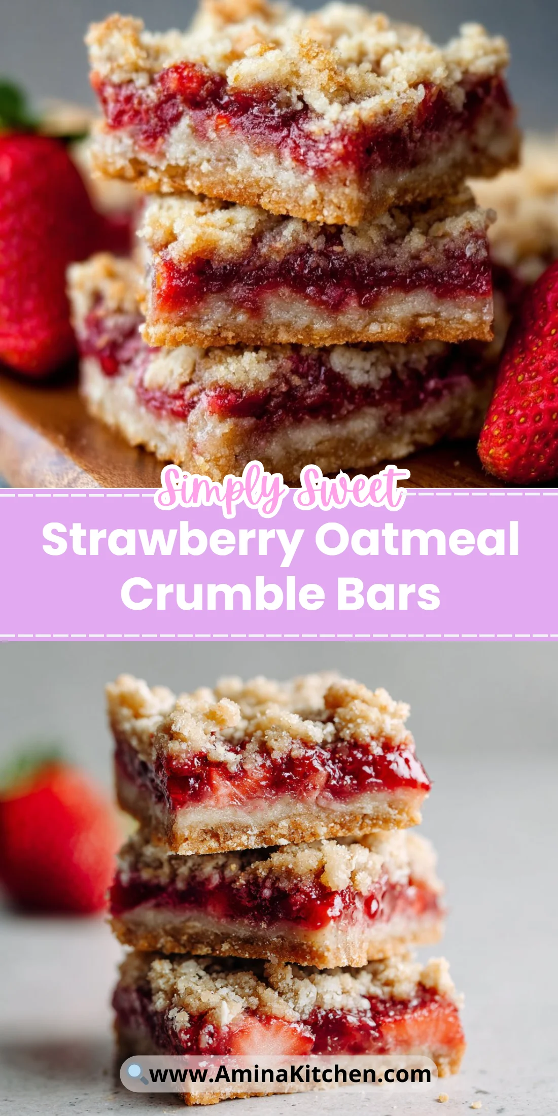 Strawberry Oatmeal Crumble Bars