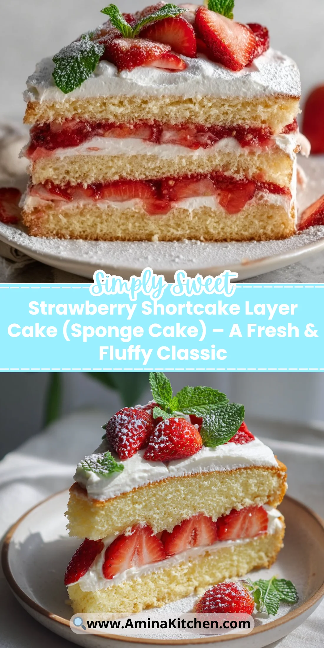 Strawberry Shortcake Layer Cake (Sponge Cake) – A Fresh & Fluffy Classic