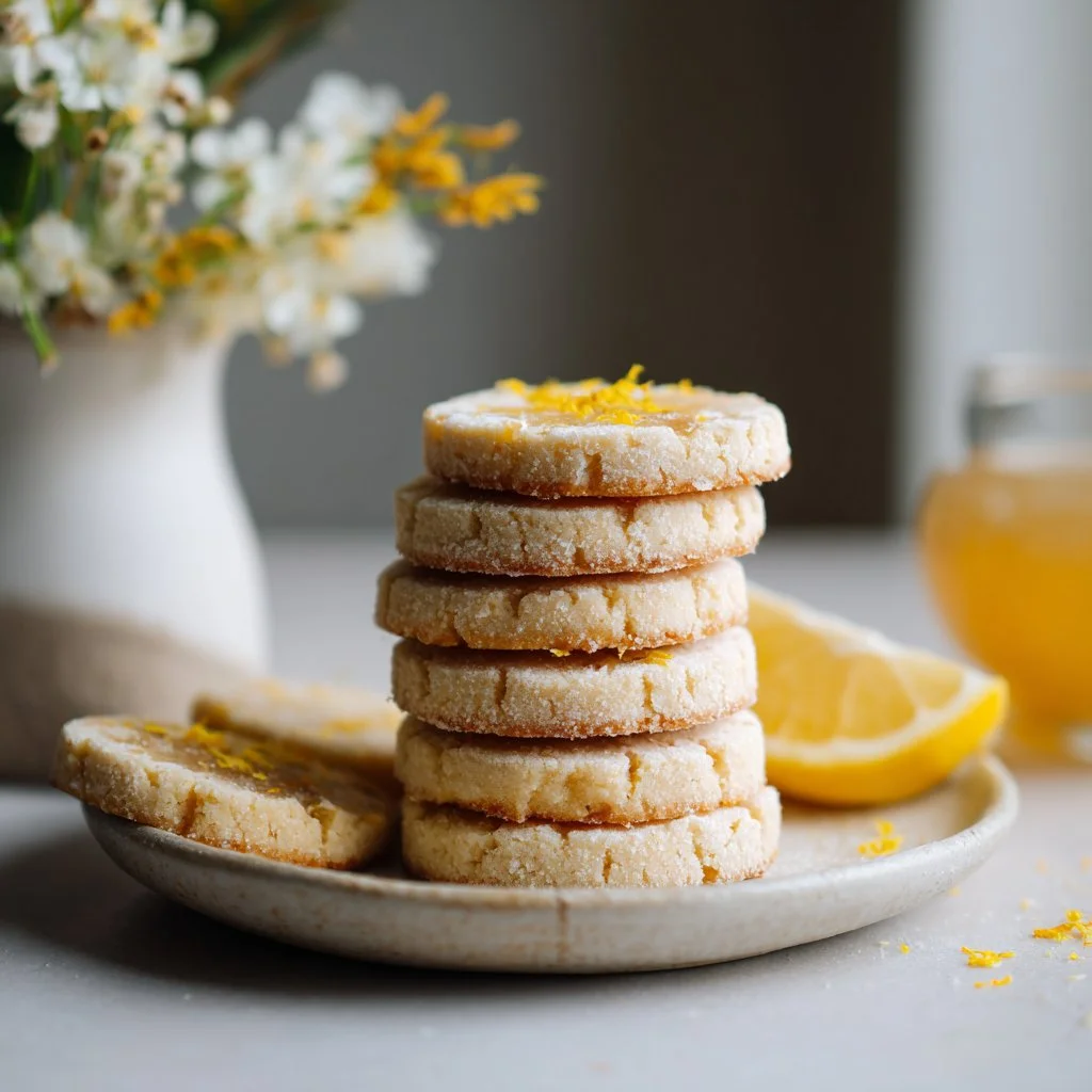 Vegan Lemon Curd Shortbread Cookies