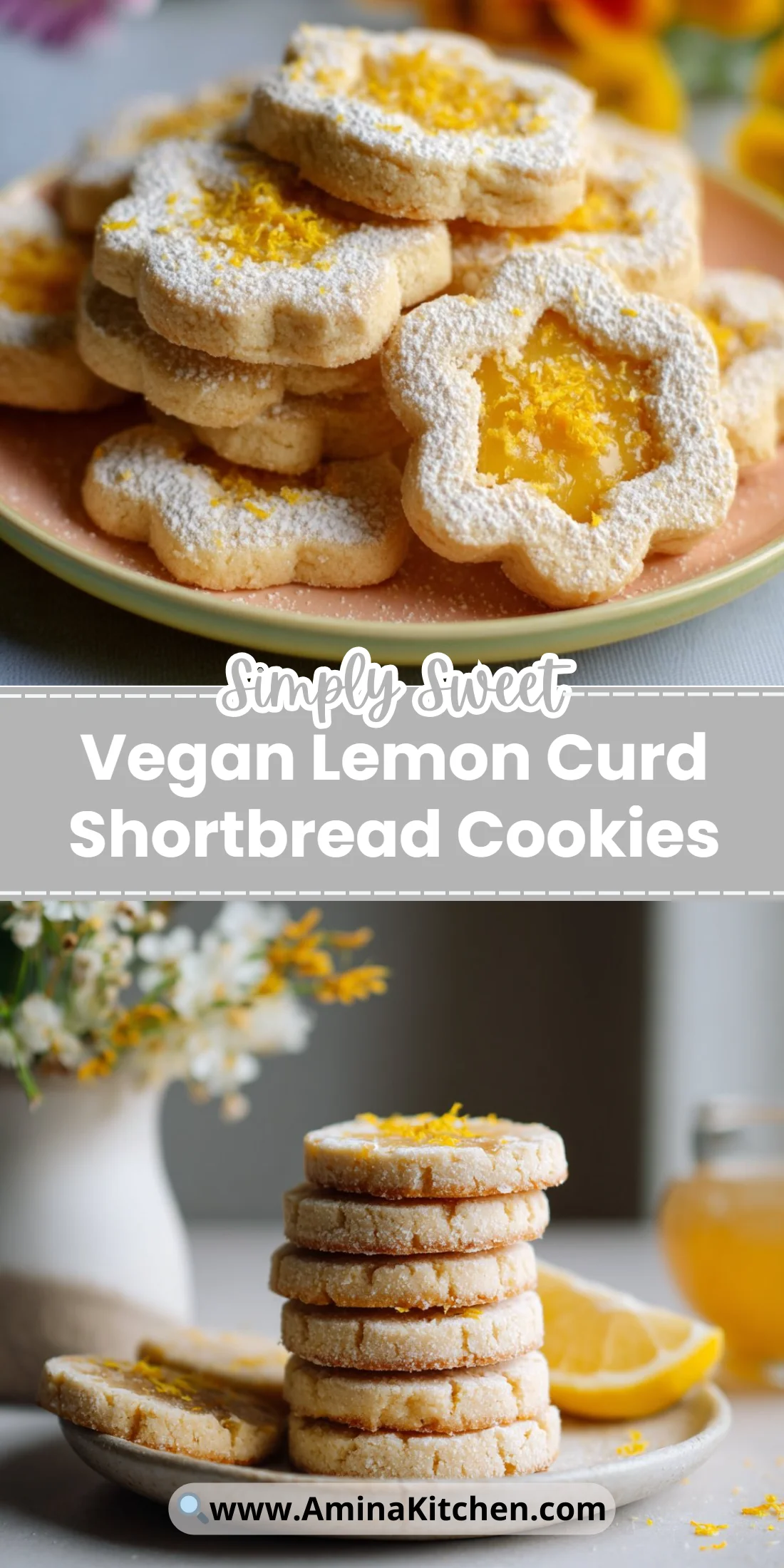Vegan Lemon Curd Shortbread Cookies