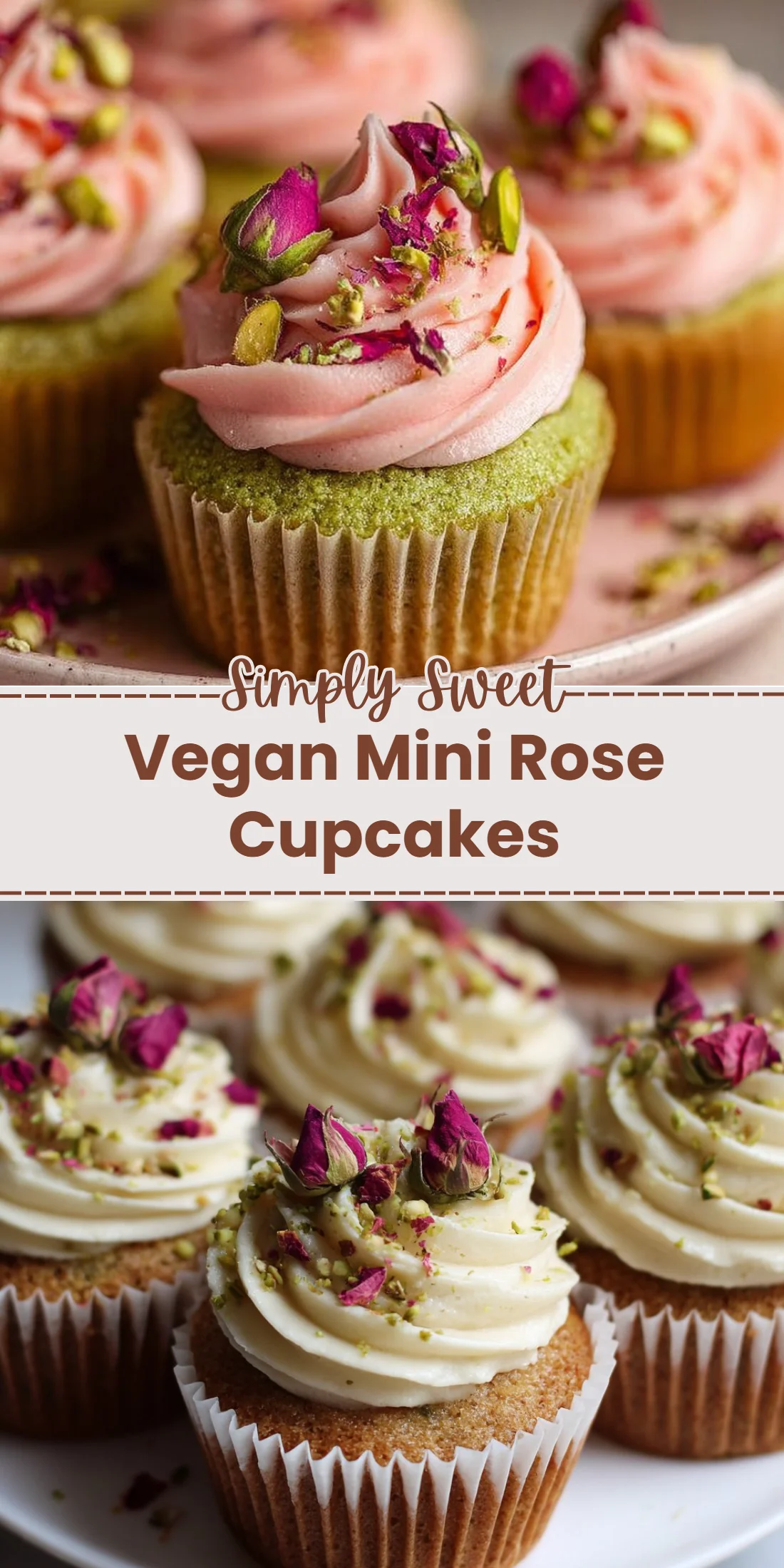 Vegan Mini Rose Cupcakes