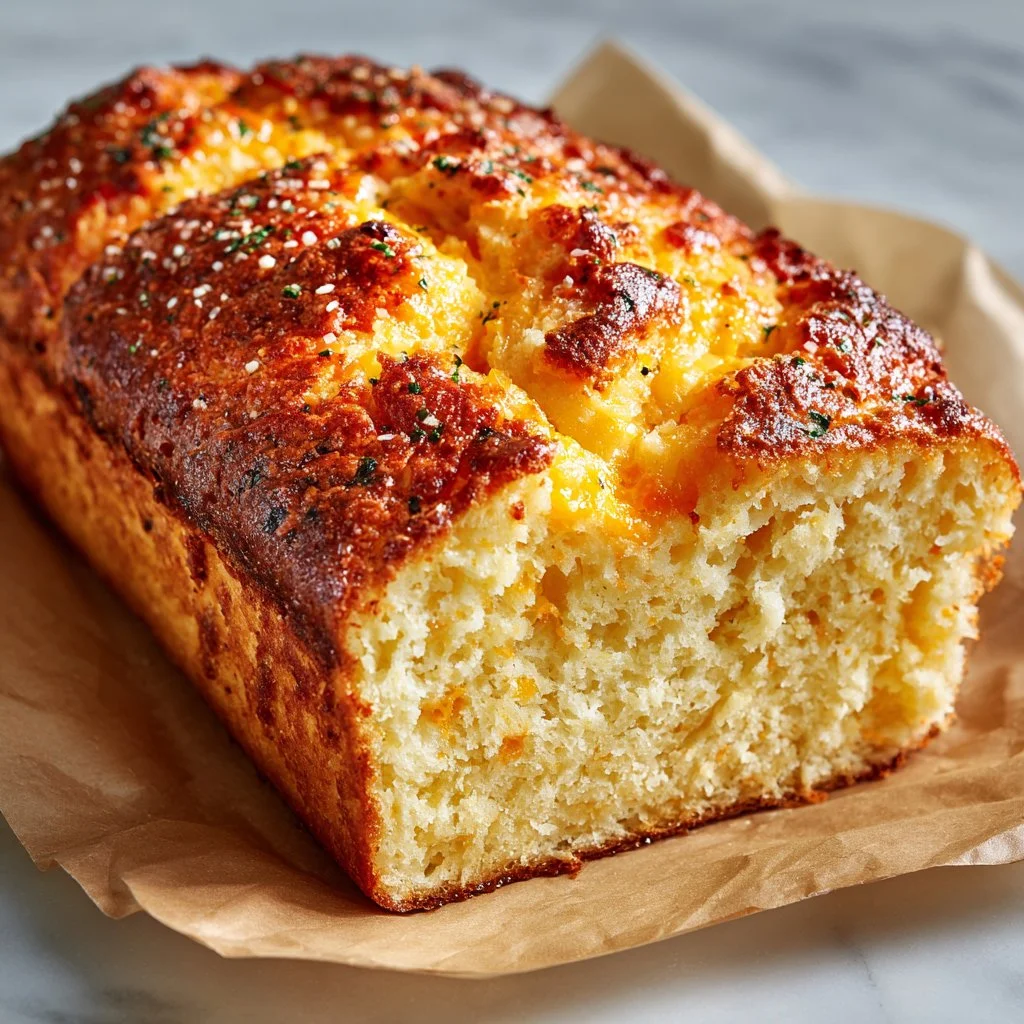 Delicious homemade cheese bread fresh out of the oven