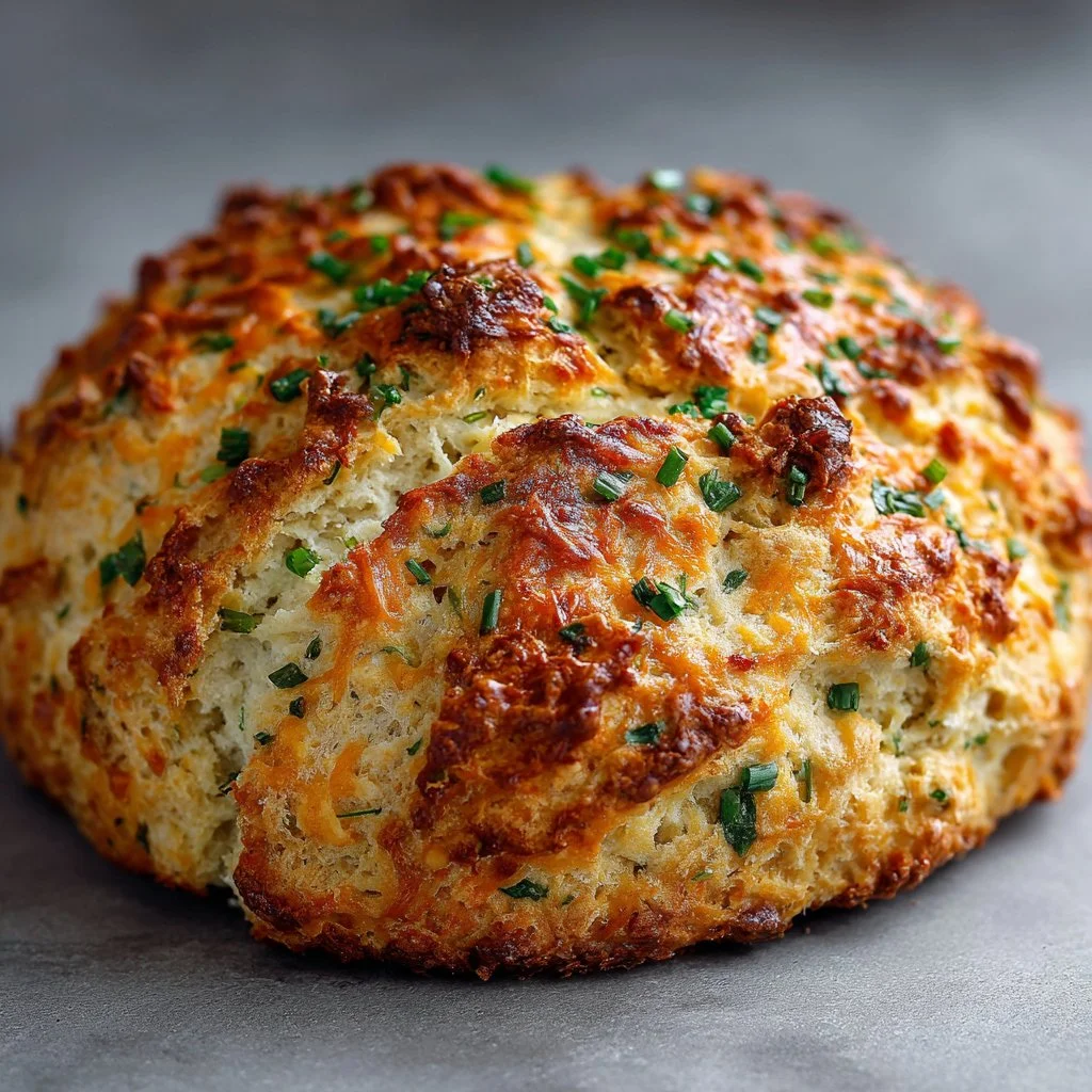 Cheddar and Chive Irish Soda Bread fresh out of the oven