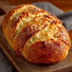 Cheesy Italian bread fresh out of the oven, golden and delicious.