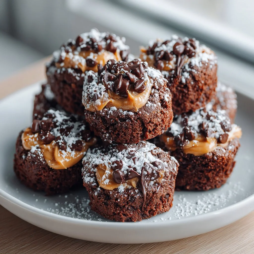 Chocolate Peanut Butter Brownie Bites
