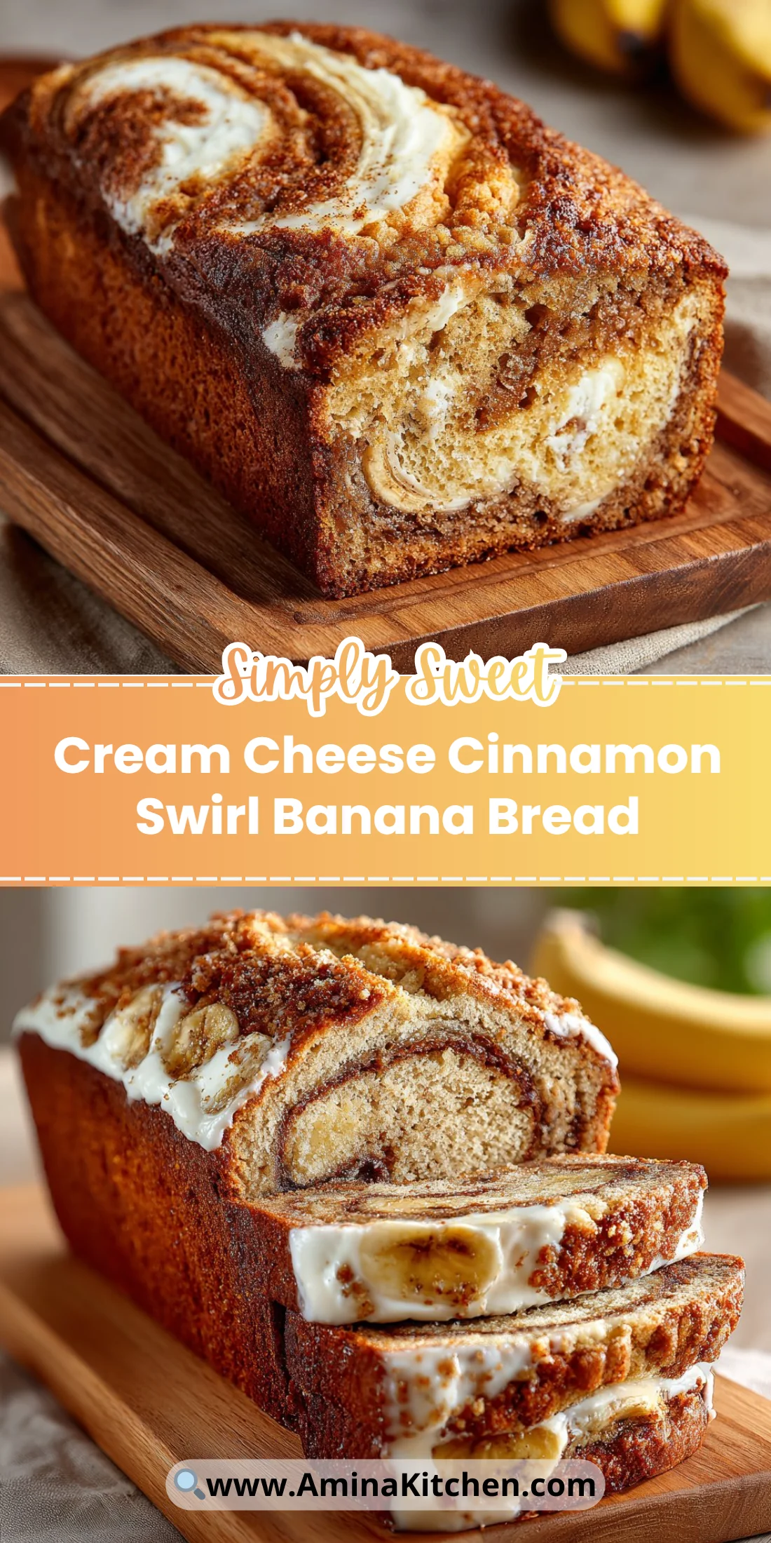 Cream Cheese Cinnamon Swirl Banana Bread