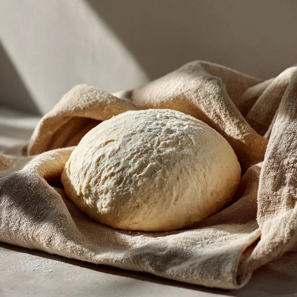 Easy homemade bread dough prepared in 20 minutes, ready to bake.