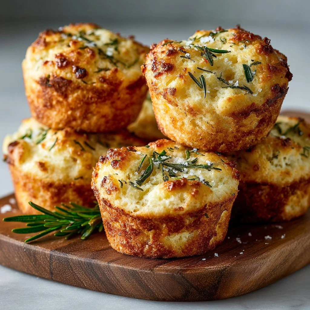 Garlic Rosemary Focaccia Muffins