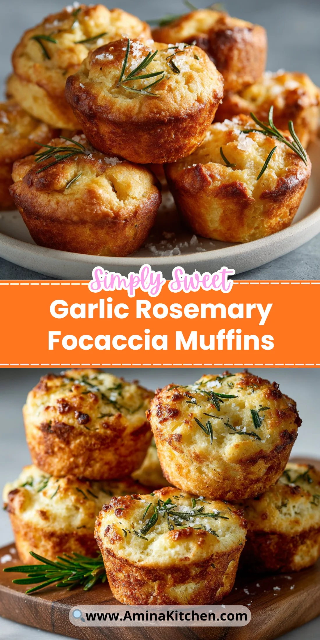 Garlic Rosemary Focaccia Muffins