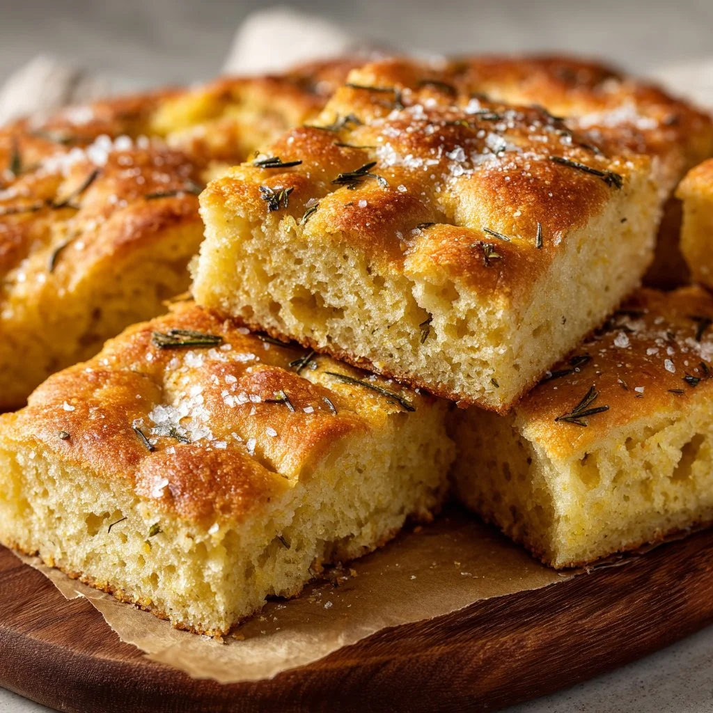 Delicious gluten-free focaccia bread fresh out of the oven