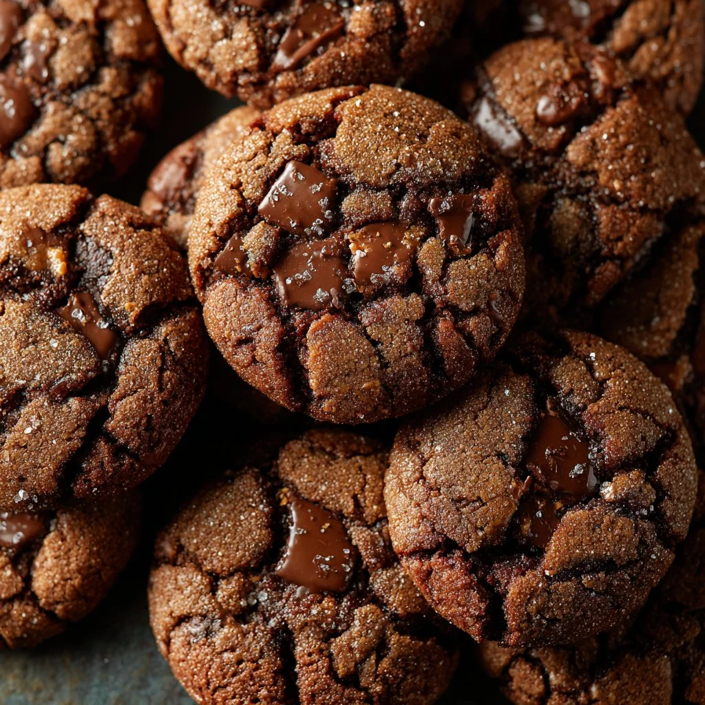 Gooey chocolate Biscoff cookies fresh out of the oven