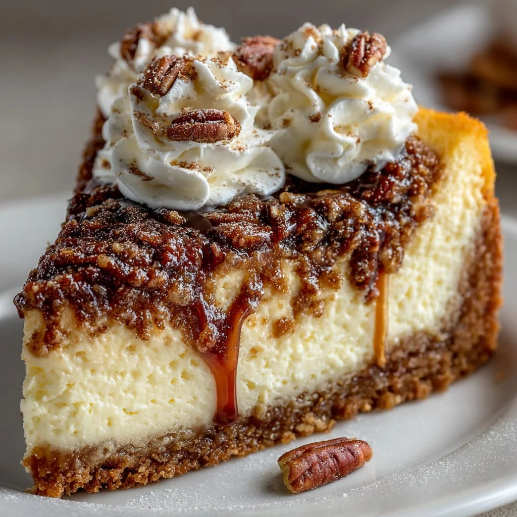Indulgent Bourbon Pecan Pie Cheesecake