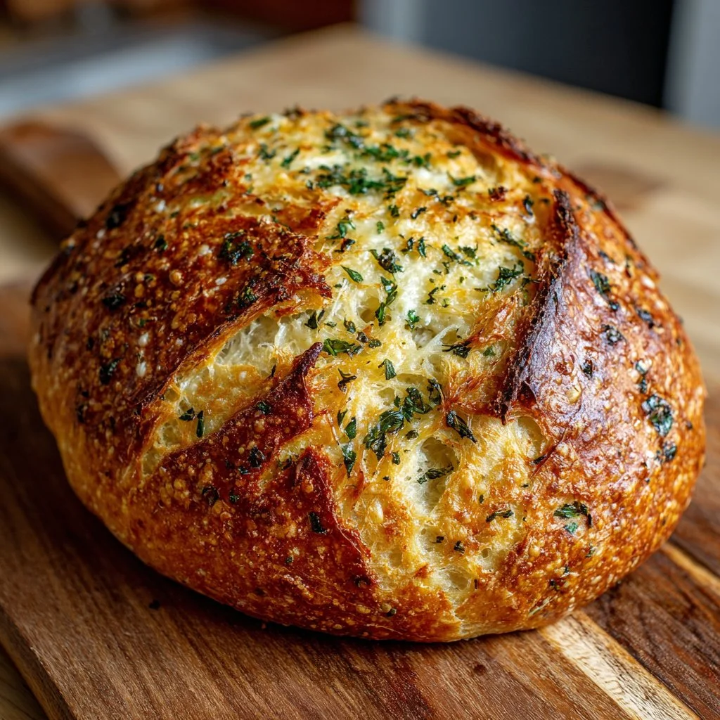 Homemade Italian Herbs and Cheese Bread fresh out of the oven.