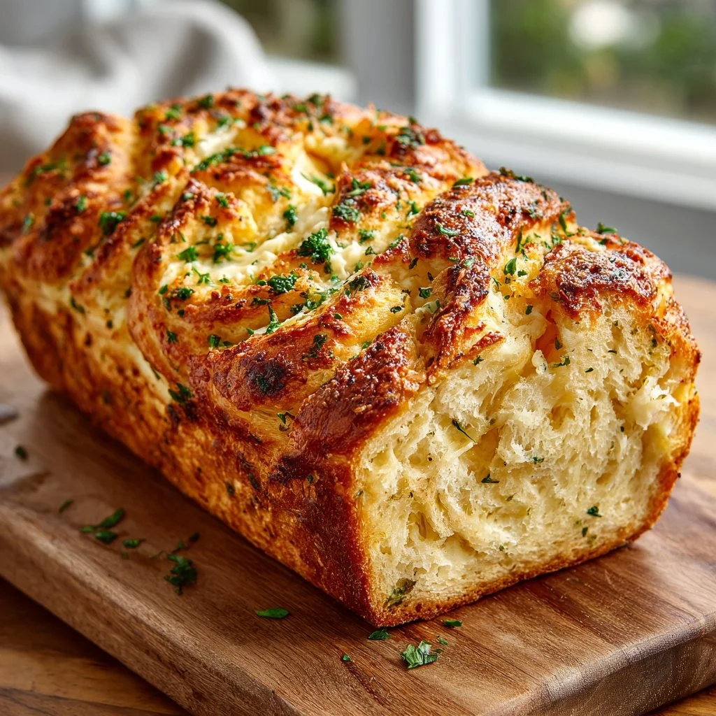 Swirled Garlic Herb And Cheese Bread