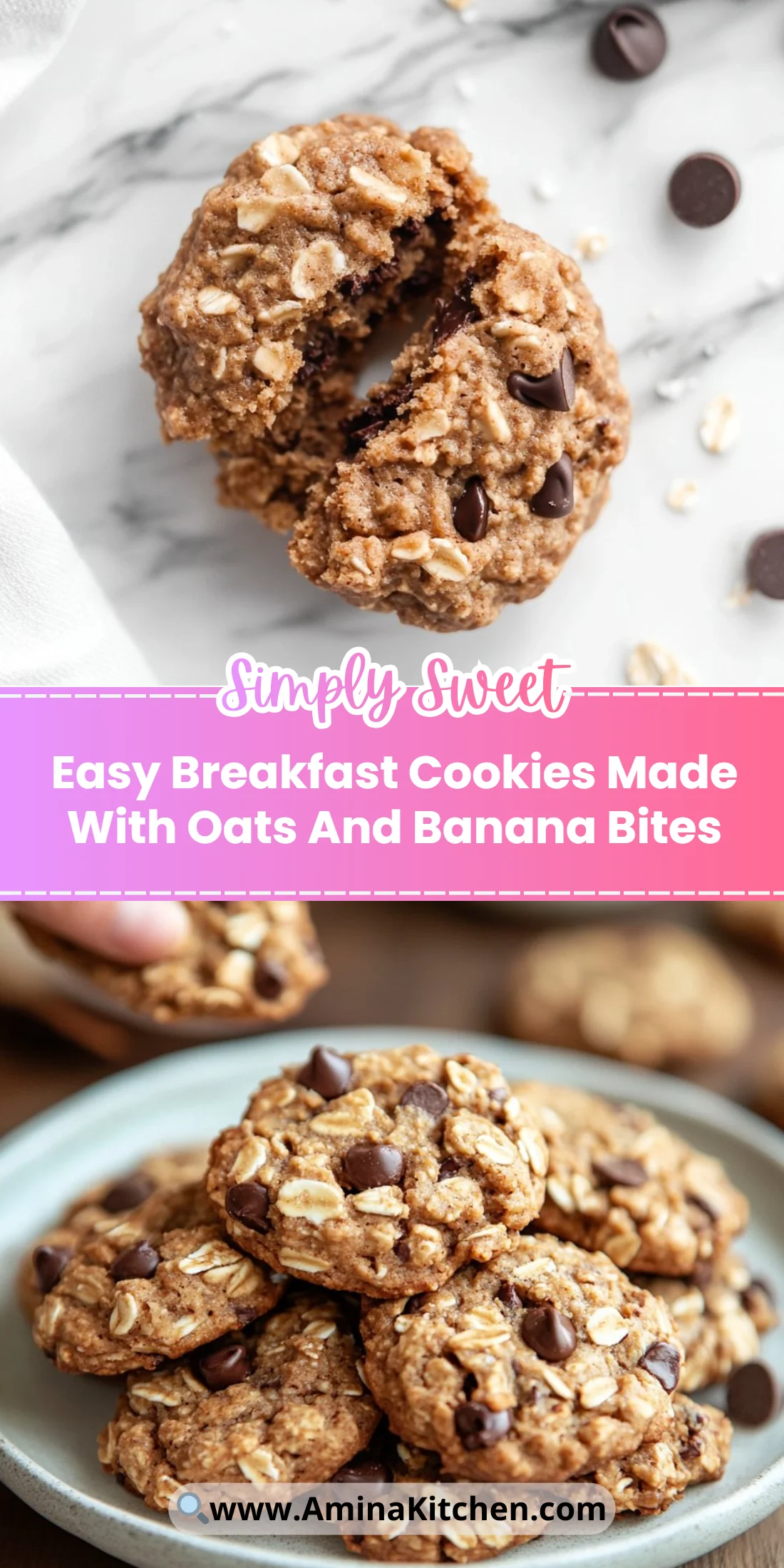 Easy Breakfast Cookies Made With Oats And Banana Bites