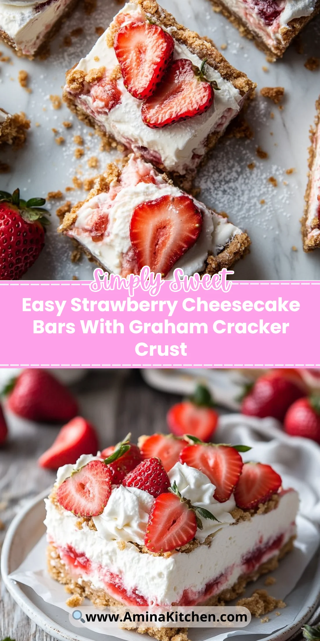 Easy Strawberry Cheesecake Bars With Graham Cracker Crust